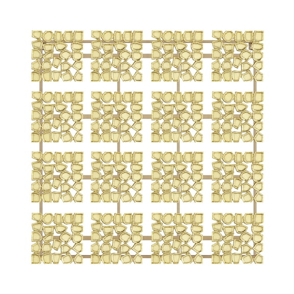 DecMode Gold Aluminum Geometric Wall Decor with Hammered Designs