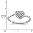 thumbnail image 2 of 925 Sterling Silver Rhodium Diamond Heart Ring Size 7, 2 of 2