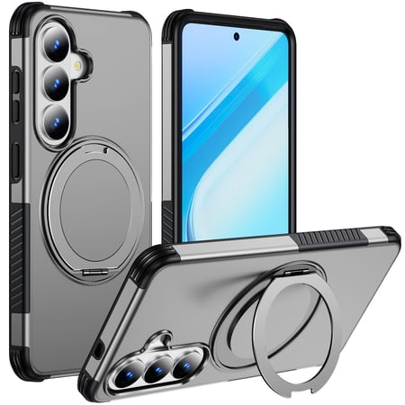 Sanwo Shock-Absorbent Magnetic Kickstand Cell Phone Case for Samsung Galaxy S26,Silver