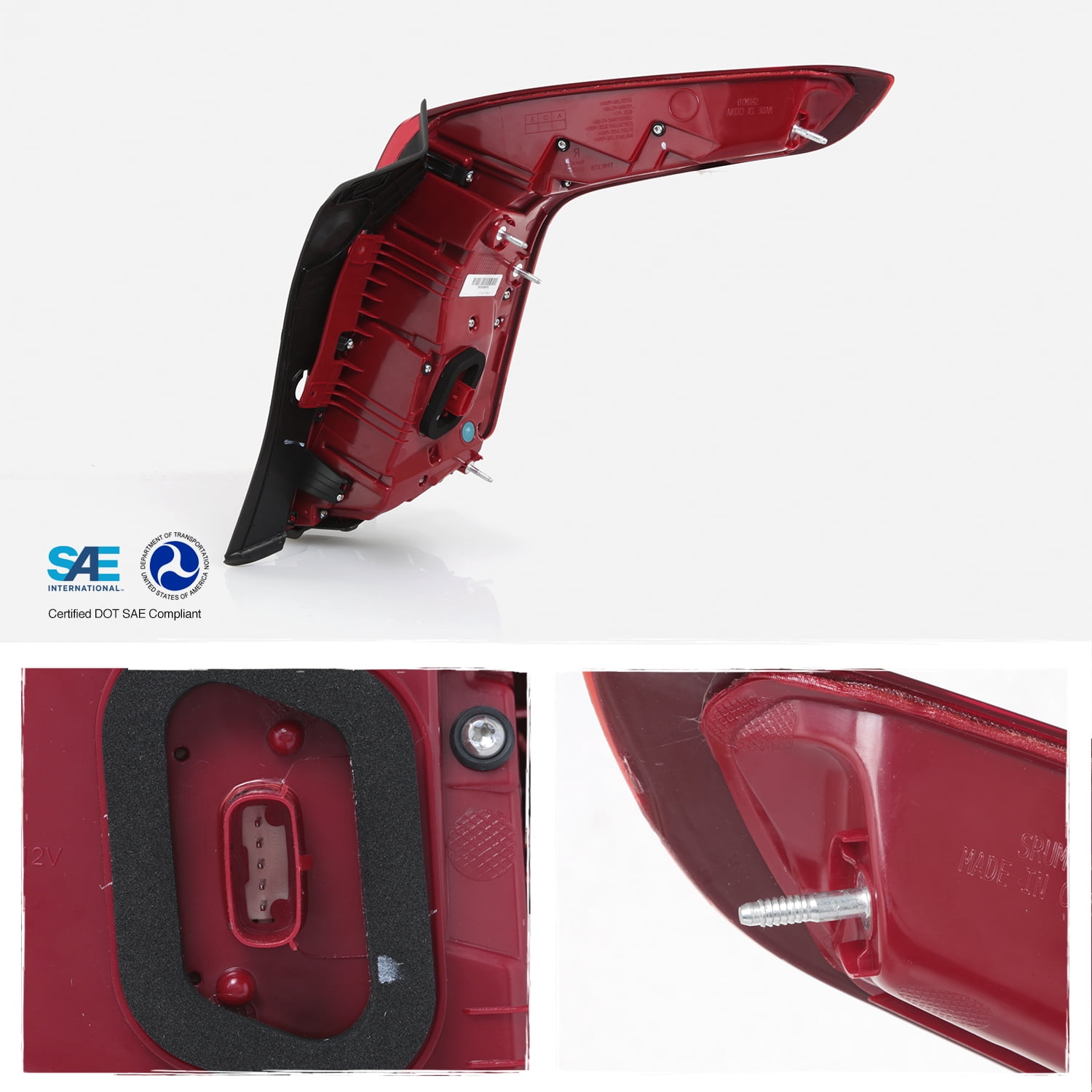 AKKON - Fits 2020-2022 Cadillac XT5 OE Style Full LED Tail Lights Dark Red Housing  - Left Driver Assembly