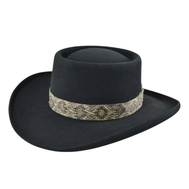 ¡Rebajas! Sombreros vaqueros Fdelink. Sombrero con protección solar UV para mujer y hombre. Sombrero unisex. Sombrero steampunk. Sombrero de copa. Sombrero decorativo con cinta de moda. Negro.