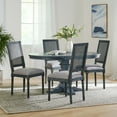 thumbnail image 2 of Noble House Beckstrom Wood and Cane 5-Piece Expandable Oval Dining Set, Gray, 2 of 13