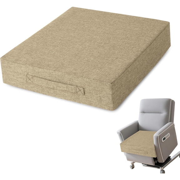 Recliner Cushions for Elderly Thick Seat Cushion 20"x20"x4" Chair Pads with Non Slip Backing and Washable Cover for Couch Armchair Chairs Beige