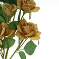 thumbnail image 2 of Efavormart Pack of 2 38" Gold Silk Long Stem Roses, Artificial Flowers Rose Bouquet Home Decor for Bridal Wedding Centerpieces Birthday Party Garden Floral Arrangement, 2 of 11