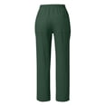 thumbnail image 4 of Womens Casual Linen High Waist Pants Drawstring Loose Fit Summer Pants Trousers with Side Pockets Dark Green S, 4 of 4