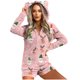 thumbnail image 4 of Puyaiuu Women's Christmas Pajamas Fleece Onesie Warm Winter Pjs Santa Claus Printed Bodycon Romper Hooded Jumpsuits for Women One Piece Pajama Gift, 4 of 7