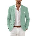 thumbnail image 7 of FGVCTG Mens Notch Lapel Blazer Jacket Casual Regular Fit Sport Coat Business Wedding Suit Jacket for Daily Party Prom Office Wear Green 2XL, 7 of 7