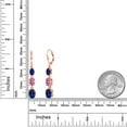 thumbnail image 6 of Gem Stone King 18K Rose Gold Plated Silver Blue Created Sapphire 3 Stone Dangle Earrings for Women (6.20 Cttw, Gemstone September Birthstone, Oval 8X6MM, 7X5MM and 6X4MM), 6 of 6