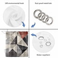 thumbnail image 5 of Black Beige Rhombus Waterproof Fabric Shower Curtain, Vintage Geometric Art Waterproof Fabric Shower Curtain for Bathroom Curtains Bathtubs Hotel Washable Shower Curtains with 12 Hooks Small 36x78in, 5 of 8