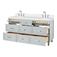 thumbnail image 4 of Ariel Monroe 67 Inch Double Oval Sink Bathroom Vanity With Pure White Quartz Countertop 1.5 inch Edge In Grey, 4 of 7