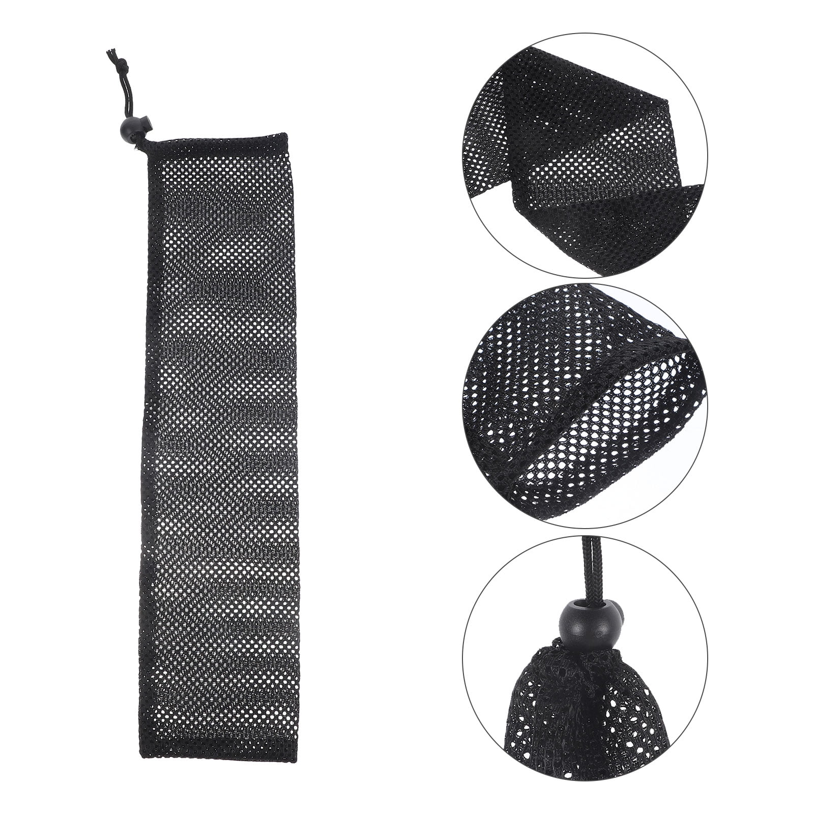 Nicehomfit Nylon Wild Bird Feeder Bags Black Drawstring Hanging Mesh Storage Use