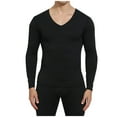 thumbnail image 3 of Mlzmgr Underwear Sets for Men Fleece Lined Thermal Seamless Shirts Leggings Stretchy Slim Fitted Casual Lounge Sets Solid Color, 3 of 4