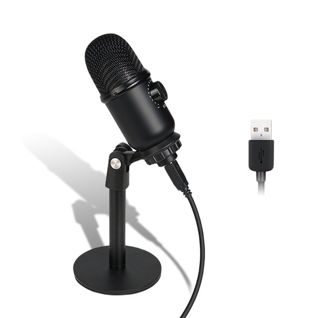 Micrófono condensador con cable para videochat, dispositivo de grabación con reducción de ruido, accesorios para PC de escritorio, juego de trípode