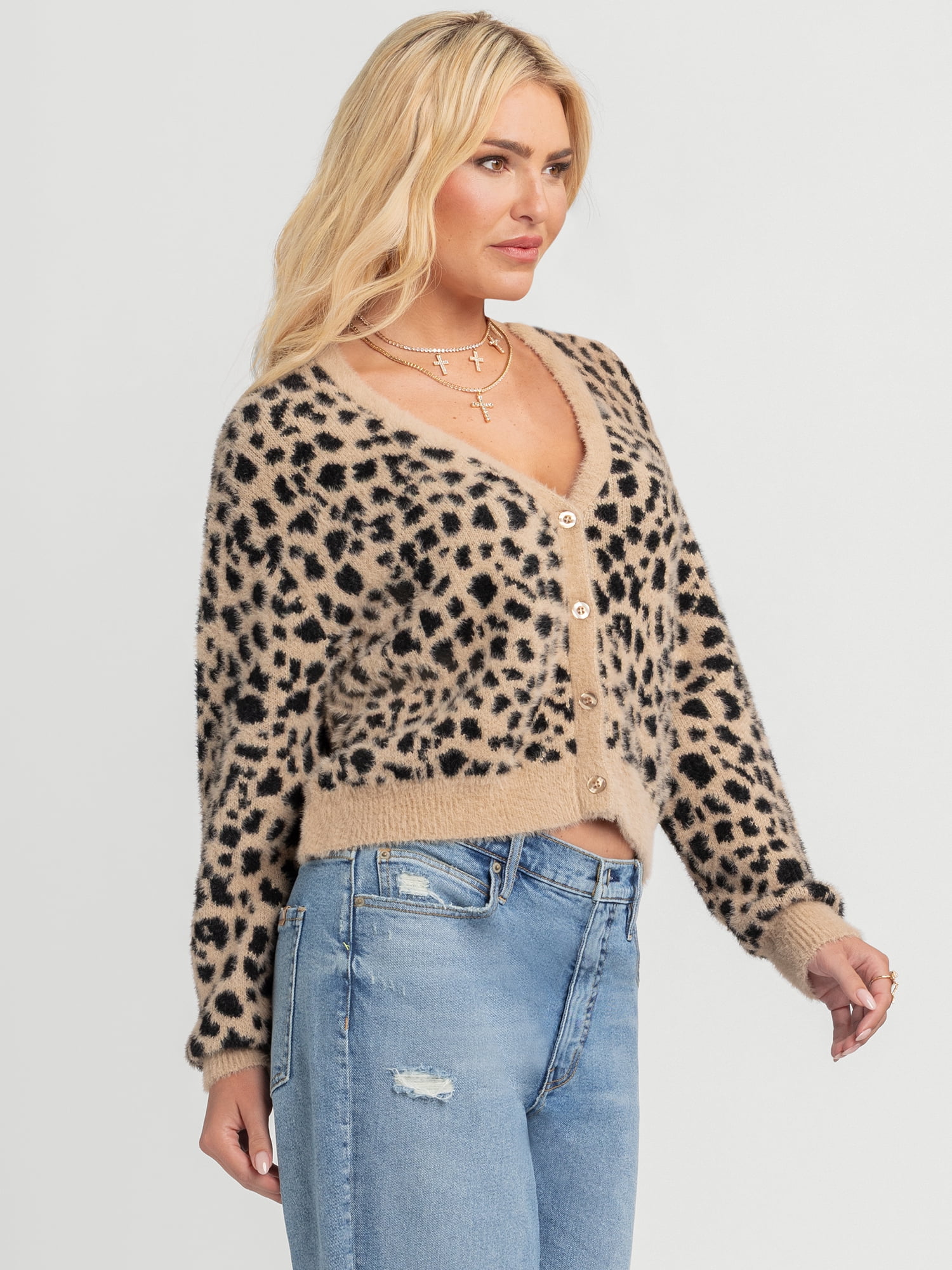 Jessica Simpson Women's Dionne Eyelash Cardigan Sweater, Midweight
