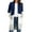 Navy Blue, variant on Grace Karin Women's Blue and White Long Cardigan Striped V-Neck Casual Sweaters with Pockets