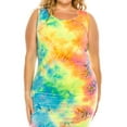 thumbnail image 5 of Women's Plus Size Tie Dye Fitted Bodycon Scoop Neck Sleeveless Basic Cami Midi Dress, 5 of 6