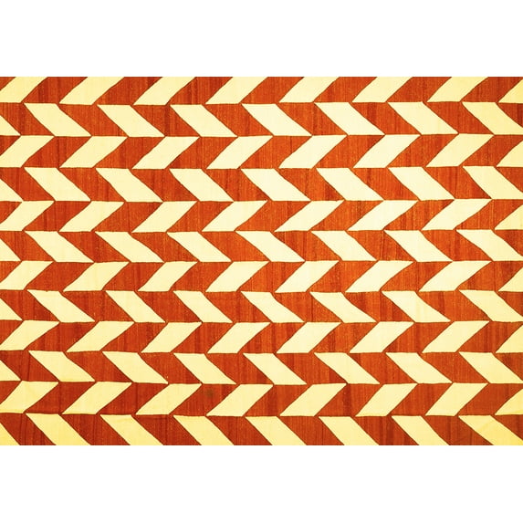 Ahgly Company Machine Washable Indoor Rectangle Abstract Yellow Contemporary Area Rugs, 2' x 3'