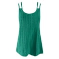 thumbnail image 4 of Povozer Eyelet Tank Tops Women Basic Spaghetti Strap Cropped Sleeveless Tank Tops(Dark Green,S), 4 of 6