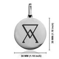 thumbnail image 2 of Stainless Steel Arsenic Alchemy Symbol Round Medallion Keychain Circle Ring, 2 of 2