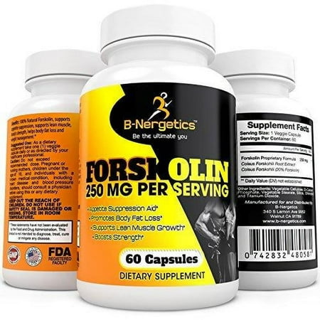 B-Nergetics Forskolin 250mg 20% Coleus Forskohlii - 60 Veggie Capsules