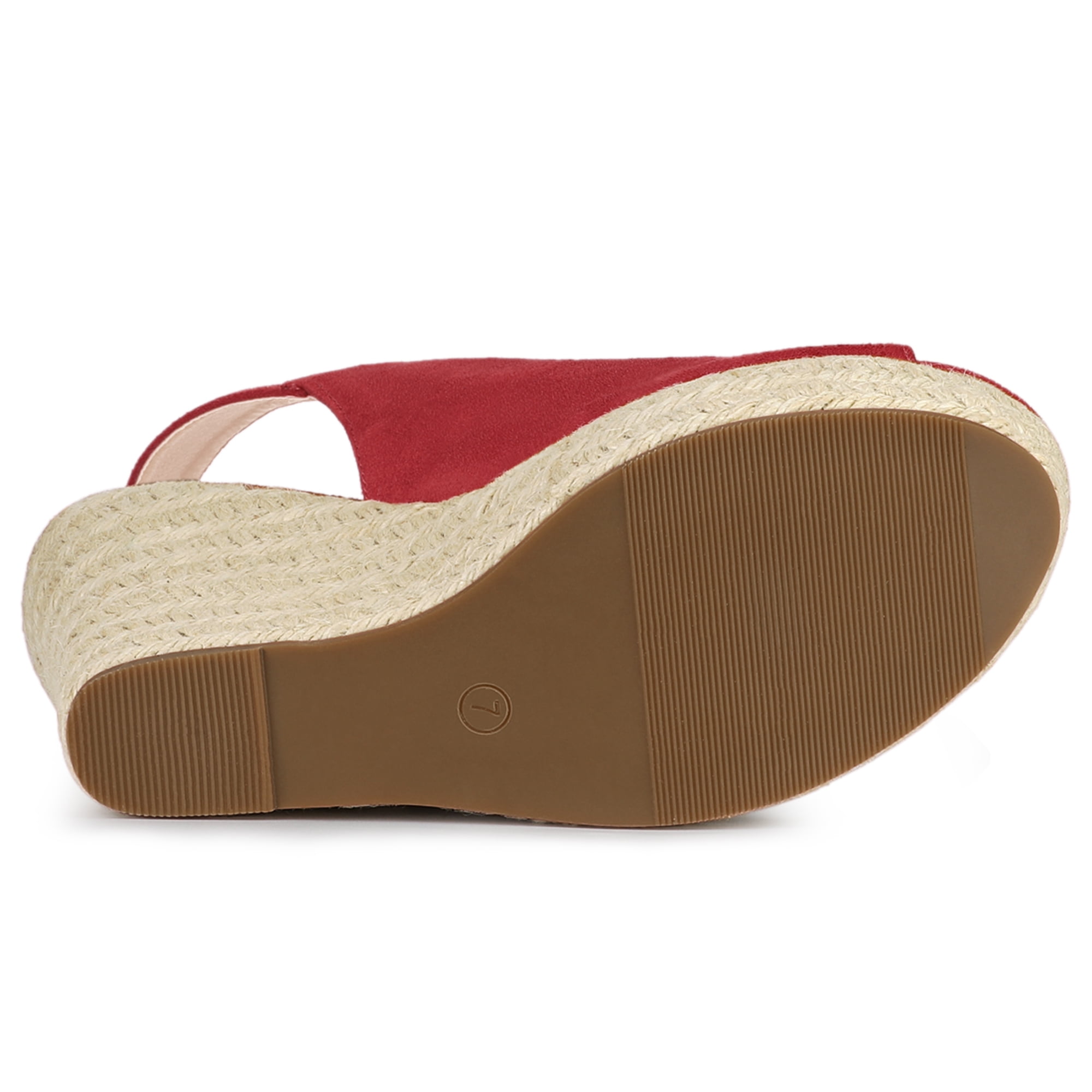 DARING DIVA Slingback Platform Wedges Heel Espadrille Wedge Sandals Red 7