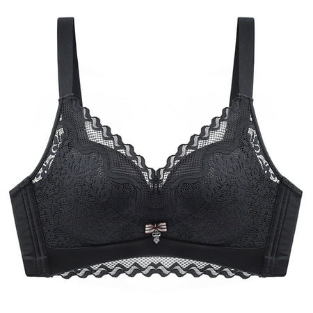 Special Promo: Everyday Bra  Sujetador diario  Sexy Lace Bra Push Up Women s No Rim Underwear Medium Thick Cup Small Bra SOPATENOR Black 38