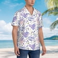 thumbnail image 6 of Uemuo Lavender Flowers Printed Regular Fit Short Sleeve Casual Hawaiian Shirt for Men,Aloha shirt,Tropical shirt,Floral print shirt,Vacation Beach shirt-, 6 of 9
