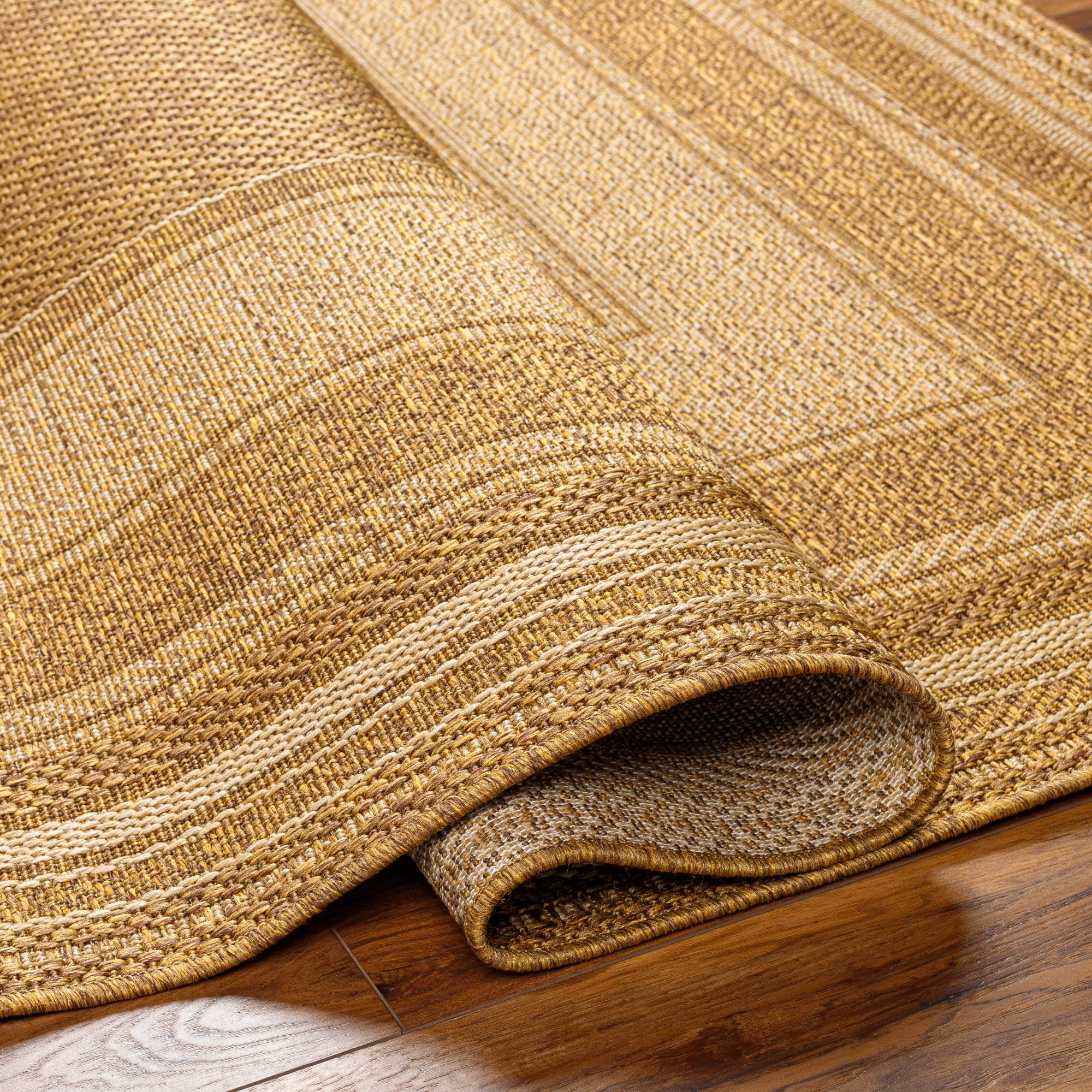 Livabliss Pismo Beach Border Outdoor/Indoor Area Rug, Beige ,9'2" x 12'