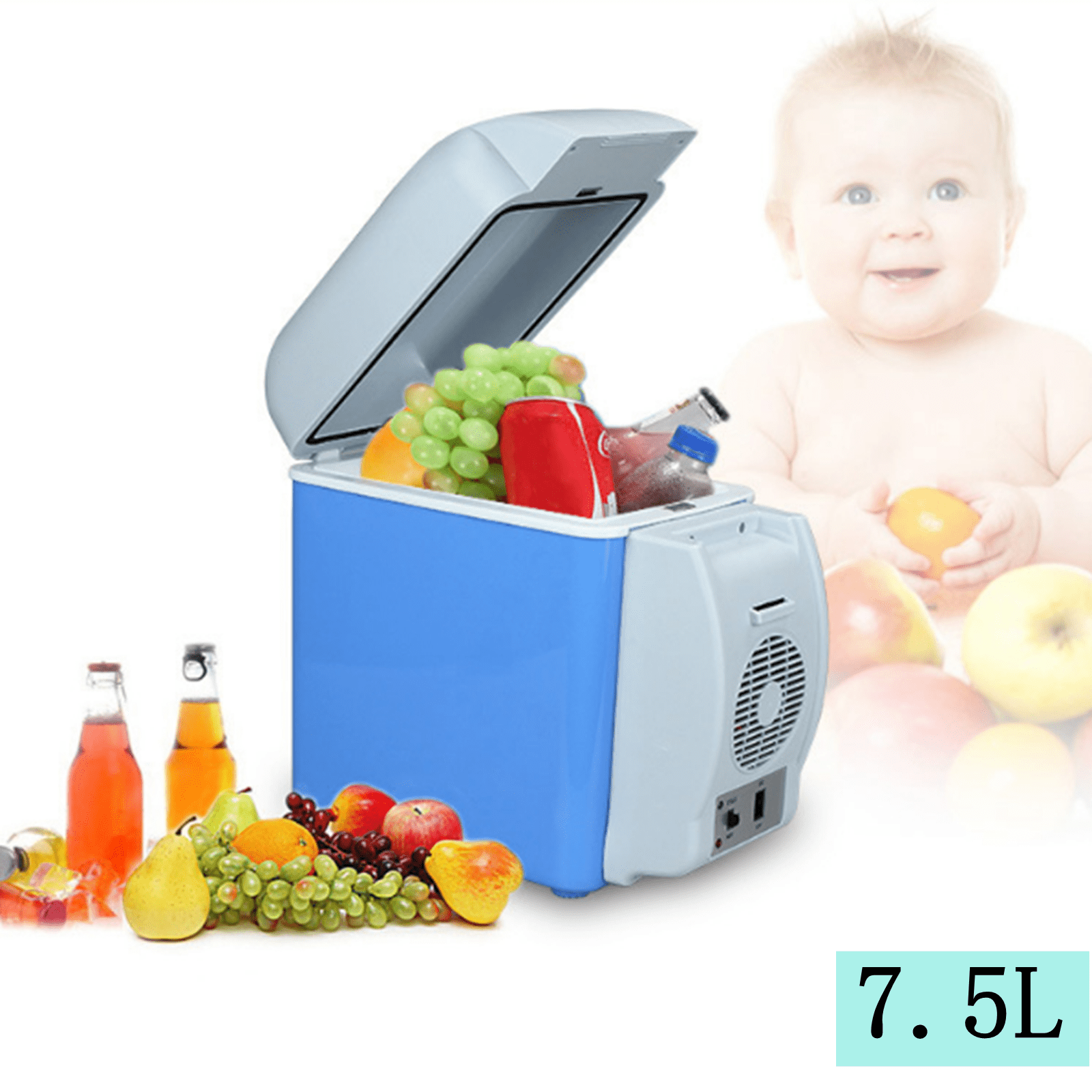 Bxaolu Car Refrigerator, 7.5L Car Fridge, Small Portable Electric Cooler and Warmer for Vehicles Trucks, RV, Camping, Travel