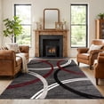 thumbnail image 5 of World Rug Gallery Contemporary Abstract Circles Design Red 8'8"x12' Area Rug, 5 of 7
