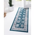 thumbnail image 2 of Unique Loom 3149332 2 x 6 ft. Southwestern Aarhus Runner Rug, Blue, 2 of 2
