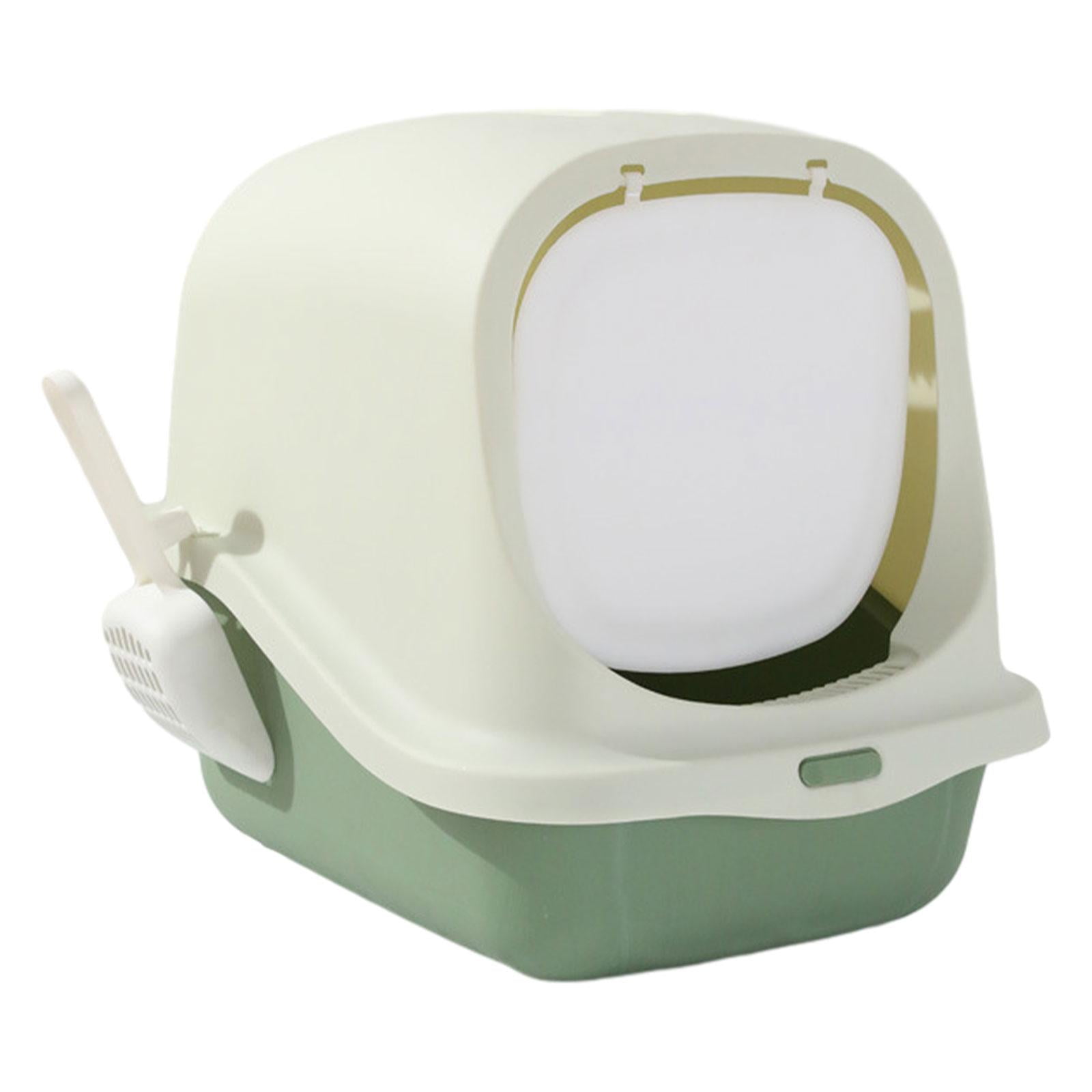 Bandeja De Arena Para Gatos Cerrada Con Tamiz Y Pala - Grande 40x30x19 Cm, Acero Inoxidable, Fácil De Limpiar