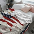 thumbnail image 5 of God Bless America Throw Blankets, July 4th Soft Fleece Blanket Decorative for Home Sofa Couch Chair Living Bedroom,40x50 Inches, Red White and Blue Americana Stars, 5 of 6