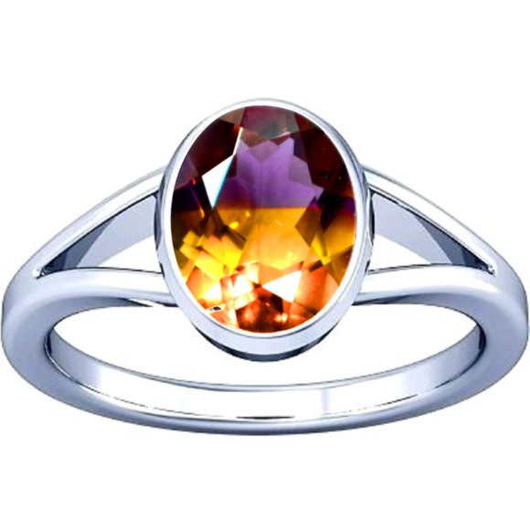 Divya Shakti 5.25-5.50 Carat Ametrine Bague en Argent pour Hommes et Femmes