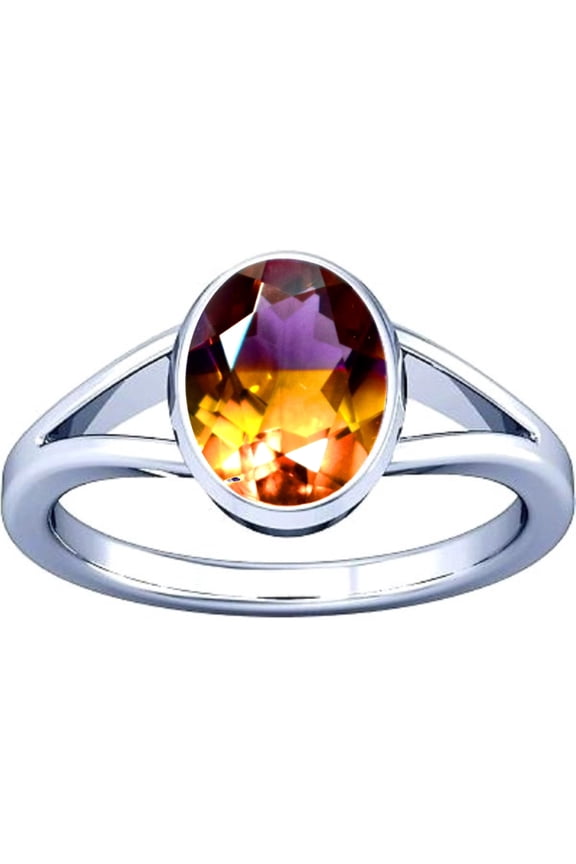 11.25-11.50 Carat Ametrine Gemstone Silver Ring For Men & Women