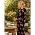 thumbnail image 6 of PatPat Pajamas for Women Set 2 Piece PJ Sets Floral Print Long Sleeve Womens Pajamas with Pockets, Black, L, 6 of 14