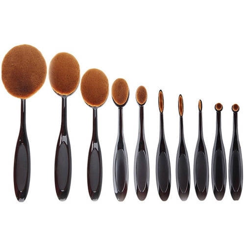 Bliss & Grace Professional Oval Make-Up Brush Set, 10 pc ...