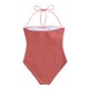 thumbnail image 4 of Traje de baño de una pieza para mujer, conjunto de bikini para mujer, bikini liso con relleno en el pecho sin aros, traje de baño de una pieza en V para mujer, 4 of 5