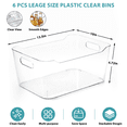 thumbnail image 6 of 6 Pack Clear Plastic Storage Bins, TAIMASI 13.5" x 10" Extra Large Pantry Organizer Bins, Stackable Multi-Use Storage Containers for Home, Kitchen, Fridge Organization, 6 of 8
