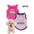 thumbnail image 1 of 2pcs/set Printed Pet Clothes, Anti-flea, Reduce Hair Loss, Heat-insulating And Breathable Dog Vest, Suitable For Indoor And Outdoor Cats And Dogs In S, 1 of 5
