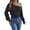 Black-womens sweaters yanhoo, variant on Womens Off The Shoulder Sweaters Long Sleeve Boat Neck Knitted Cropped Tops Loose Fit Pullover Sweater