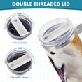thumbnail image 5 of SKYSONIC Insulated Tumblers with Lids and Straws Handles 40oz Water Bottle Dog Japanese Spitz Travel Mug Reusable Stainless Steel Thermos Vacuum, 5 of 7