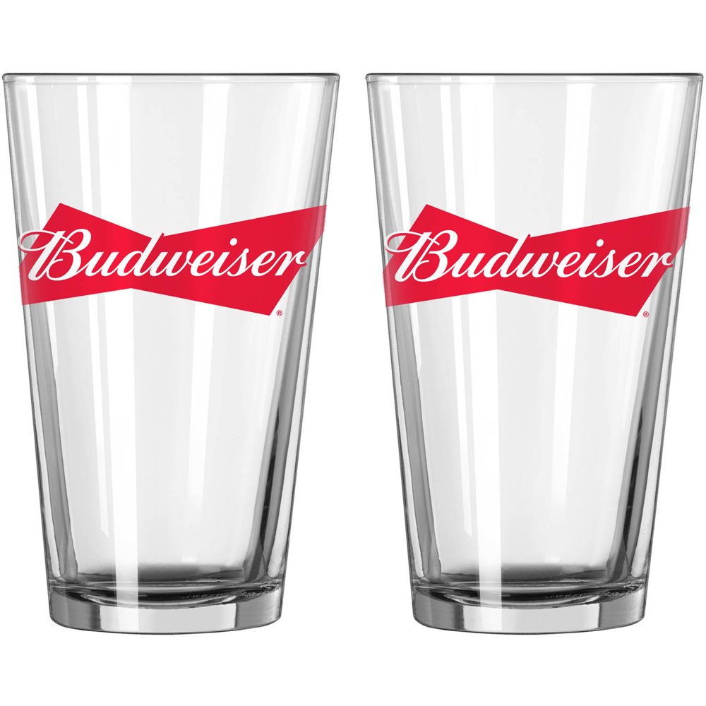 Budweiser Pint Glasses, 2pk
