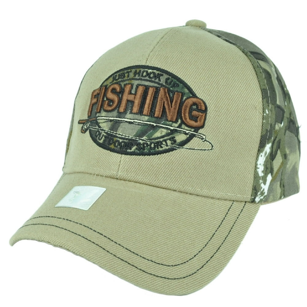 Just Hook Up Fishing Outdoor Sports Fish Camouflage Camo Adjustable Hat