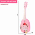 thumbnail image 1 of Kids' 35cm Mini 4-String Educational Toy Guitar - Pink Deer Design for Ages 4-6, Easy-to-Play Plastic Musical Instrument for Early Music Learning, Safe & Durable for Toddler Auditory Development &, 1 of 6