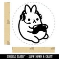 thumbnail image 2 of Geek Gamer Bunny Rabbit Playing Console Games Self-Inking Rubber Stamp Ink Stamper - Yellow Ink - Mini 1/2 Inch, 2 of 7