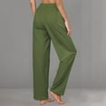 thumbnail image 4 of Jxximdong Cargo Pants for Women, Cotton Linen Pants Lightweight Summer Relax Fit Elastic Waist Plus Size Solid Long Trousers, Green Womens Casual Trousers, 4 of 7