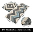 thumbnail image 5 of Boho Aztec Anti-Fatigue Kitchen Rug Set of 2 Blue Geometric Farmhouse Vintage Cushioned Kitchen Floor Standing Mat Waterproof Non-Slip Kitchen Mat and Rugs PVC Ergonomic Comfort Foam Rug, 5 of 6