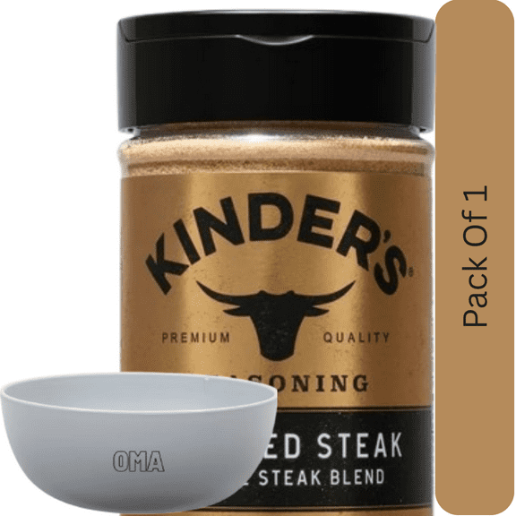 Kinder's Dry-Aged Steak Seasoning, 10.1 oz. With White Bowl By OMA