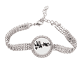 thumbnail image 1 of With Me Funny Quote Handwrite Tennis Chain Anklet Bracelet Diamond Jewelry, 1 of 3
